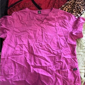 Amazon Women's Pink Scrub Top